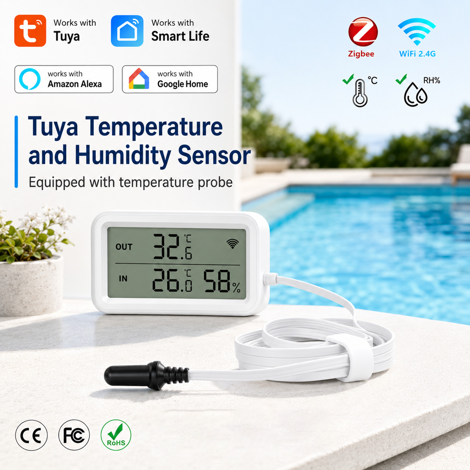 Temperature Sensor - External Waterproof Probe Temperature Humidity Sensor