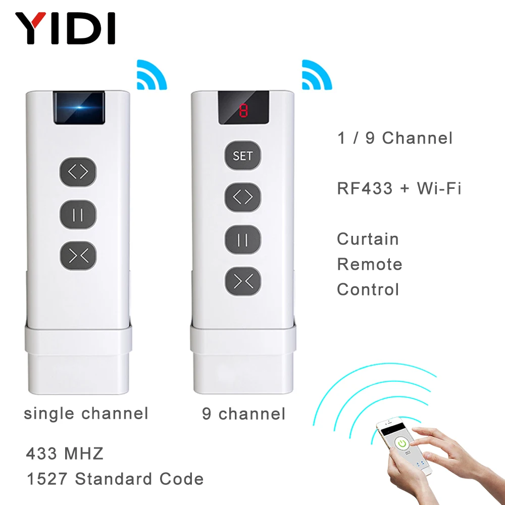 Smart Home Blinds - 9 /1 Channel RF433 Remote Control