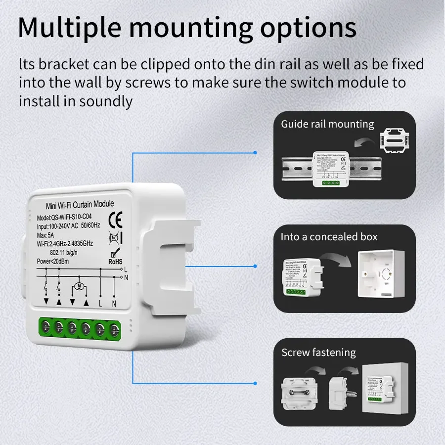 Smart Home Blinds - Tuya Smart ZigBee/WiFi Curtain Switch Module