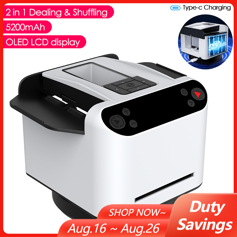 Smart Home Gadgets - 5200mAh Rechargeable 2-in-1 Automatic Cards Dealing