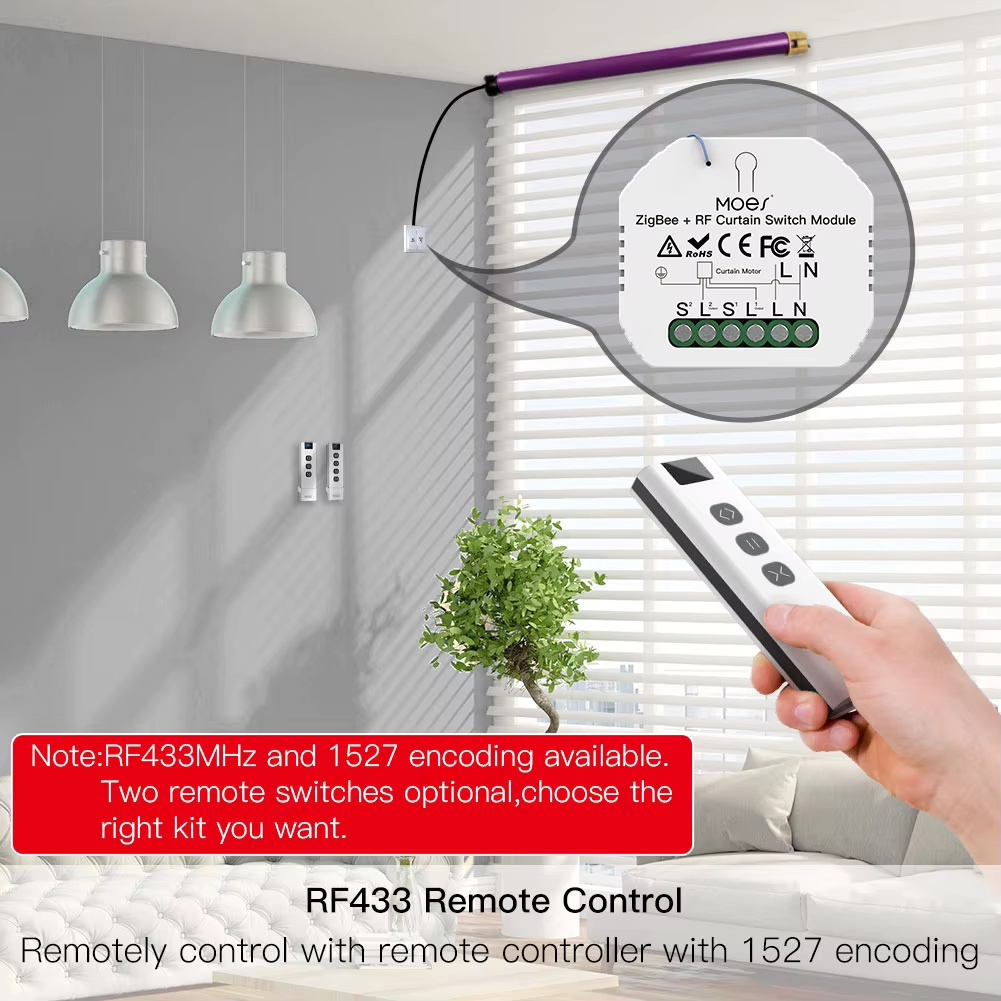 MOES ZigBee Smart RF433 Curtai - огляд і ціна Smart Home Blinds