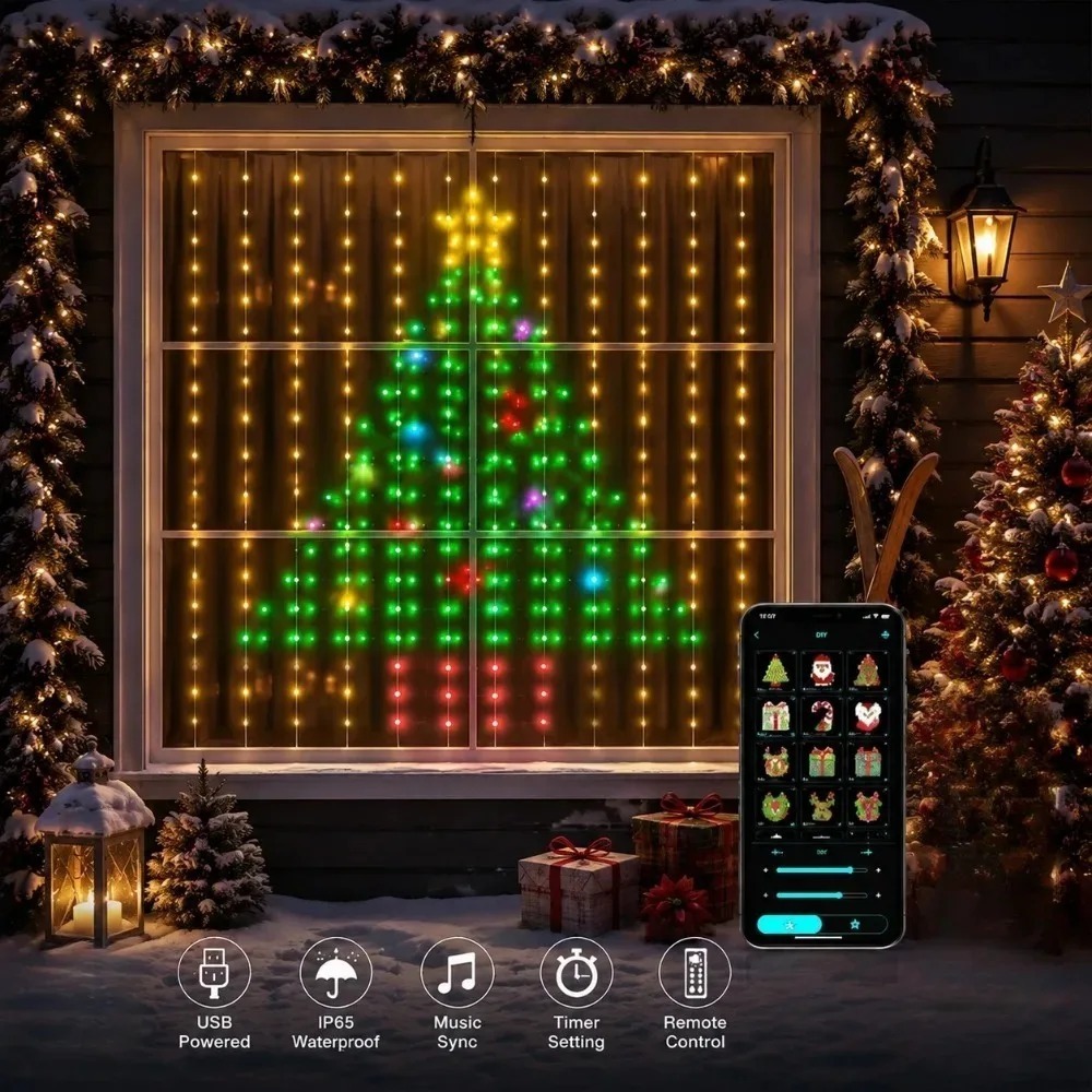LED Pixel Curtain Lights Bluet - огляд і ціна Smart Home Lighting