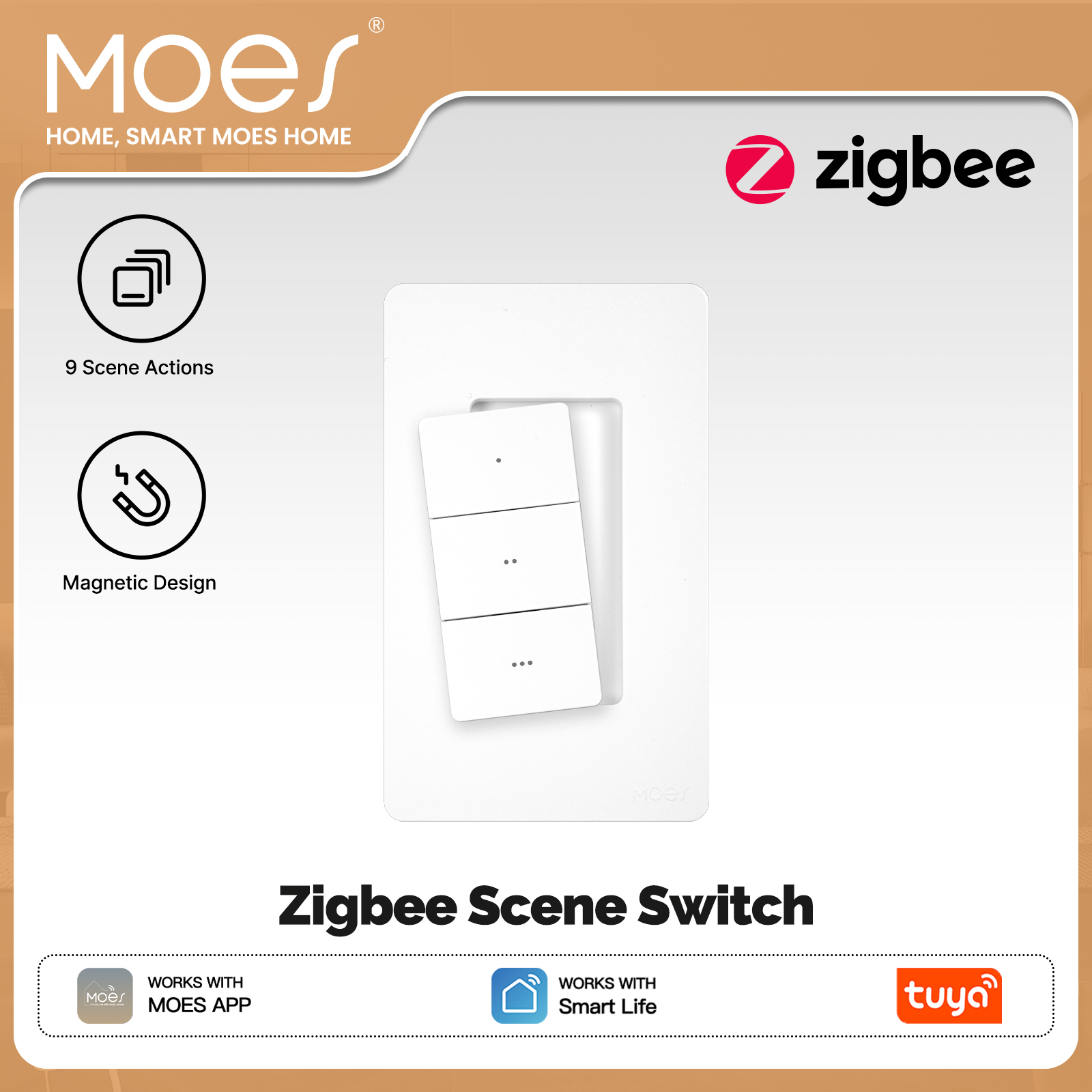 MOES Tuya Zigbee Smart Wireles - огляд і ціна Smart Home Switch